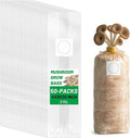 GREANER Mushroom Grow Bags 3 Mil, 4"x3"x20" Thick Autoclave Spawn Bags with Injection Port for Your Grain-50PCS
