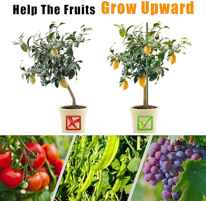 Garden Stakes 58 Inches Heavy Duty Steel Tomato Stake, Plastic Coated Support for Securing Trees, Climbing Plants, Cucumber, Beans, Pack of 40