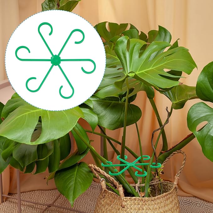 4pcs Plant Stem Support, Climbing Houseplant Leaf Support Ring Plant Climbers Stem Holders Plants Climbing Rack Plant Flower Gardening Growth Cultivation Accessories Tools(Green)