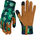 Leather Gardening Gloves for Women Thorn Proof Garden Gloves Touch Screen Working Gloves Gifts,M