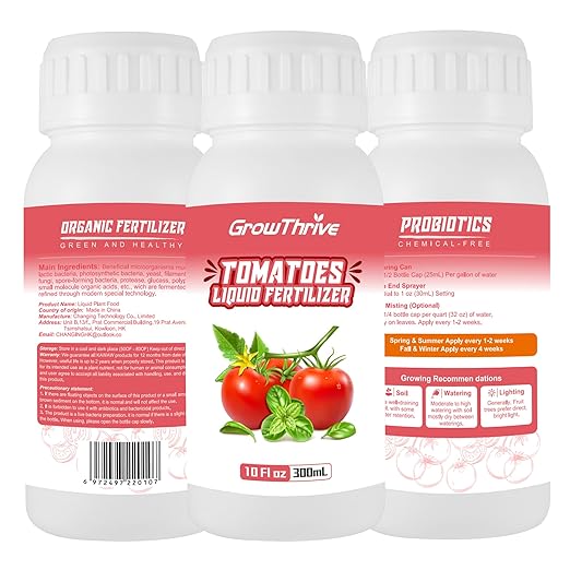 10oz Organic Tomato & Vegetable Liquid Plant Food, Garden Plant Fertilizer for All Types of Tomatoes, Peppers, Pumpkin, Zucchini, Broccoli, Other Vegetables