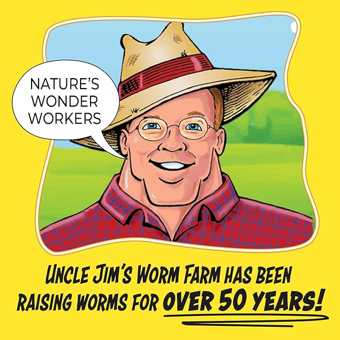 Uncle Jim's Worm Farm 100 Count Super Red European Nightcrawlers for Composting and Garden Soil Aeration | Large Nightcrawlers Improve Soil Structure and Quality for Healthier Gardens