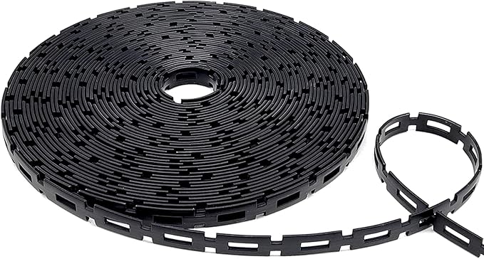 100 FT Chain Lock Tree Tie, 1/2 Inch Wide Adjustable Tree Support Straps for Staking, Outdoor Plant Garden Ties, Flexible & Reusable Plastic Ties for Cable, Leaning Tree Garden Accessories
