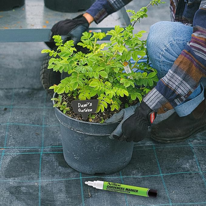 Artline Gardeners Markers | Professional Series | For Use On Plants, Labels, and More | UV Resistant | Waterproof | EKPR-GDM | 2.3mm Bullet Tip | Pack of 12 | White