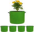M METERXITY 5-Pack Plant Grow Bags 10 Gallon Grow Bags 300G Thickened Fabric Pots with Durable Handles Plant Garden Grow Pots for Fruits/Vegetables/Flowers/Plants [Green]