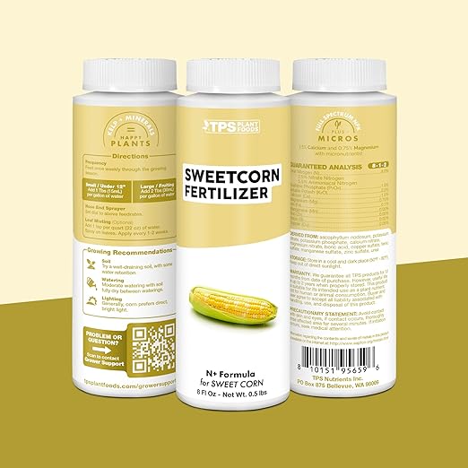 Sweet Corn Fertilizer – Liquid Plant Food for Bigger Ears, Vigorous Stalk Growth & Stronger Root Development, 1 Gallon