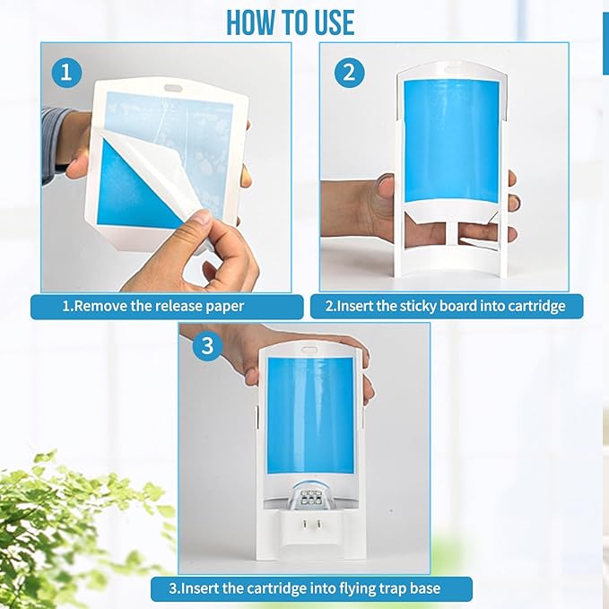 10 Trap Refills, Flying Insect Trap Refill Kit NO Device - 10 Pcs Glue Cards, Each Glue Card Lasts up to 35-Days or Until Full Flying Insect Trap (10 Refills)