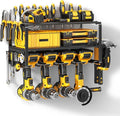 Hipidian Power Tool Organizer Wall Mount - Storage Rack with 4 Drill Holders for Drills Cordless Tools. Heavy Duty Iron Garage Tool Organizer Storage for Workshop Shed (4 Slots 3 Layers)