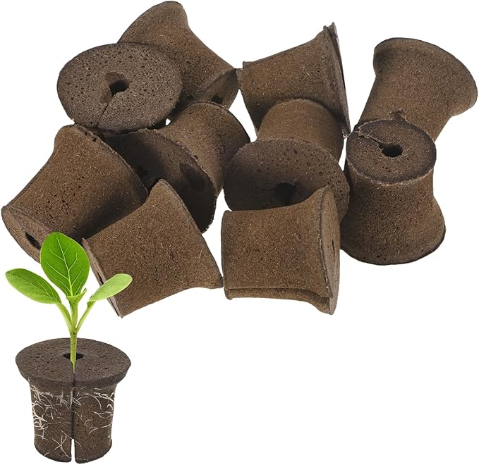 M METERXITY 10-Pack Grow Sponges, 2.2x1.6x1.9 Inch Replacement Root Growth Sponges Seed Pods for Plant Rooting/Seed Germination/Hydroponic Gardens System Supplies, Starter Plug for Seeds