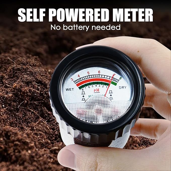 2-in-1 Digital Soil pH & Moisture Meter - 295mm Long Electrode, Test Kit for Indoor & Outdoor Plants, Garden, Lawn, Farm