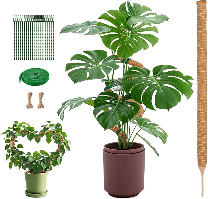 1 Pack 47.24 Inch Bendable Moss Pole for Monstera,120cm Plant Support Moss Sticks Stakes for Climbing Indoor Plants, Pothos & Philodendron - Coir/Coco Plant Trellis for Potted Climbers & Houseplants