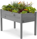SUNYRISY Wooden Raised Garden Bed Outdoor with Legs for Gardening, 45.6" L x 23.6" W x 31.5" H Elevated Planter Garden Box Raised Bed for Planting Vegetable Flower Herb, Gray