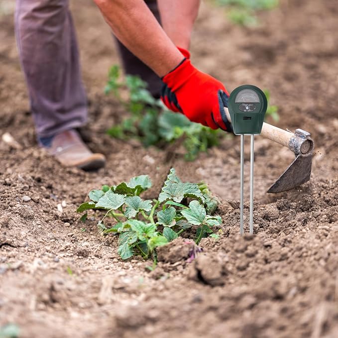 3-in-1 Soil Tester Meter with Soil Moisture Ph and Light Measurement for Gardening and Lawn Care with Pointer Display for Indoor and Outdoor Plants