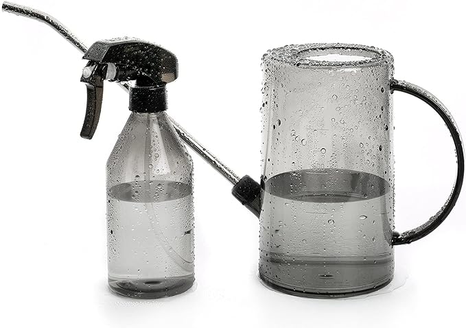 Watering Can Indoor, Small Watering Cans for House Plants, Succulents and Flowers, Long Spout, 1 Liter, with Bonus Plant Mister Spray Bottle