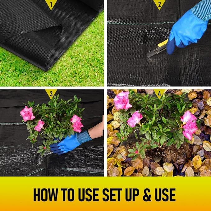 4FT x 100FT Weed Barrier Landscape Fabric, 3.2oz Premium Heavy Duty Garden Cloth, Ground Cover for Gardening, Farming