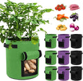 9 Pack Grow Bags Bulk Heavy Duty Thickened Fabric Pots Nonwoven Plant Bags with Handles, Breathable Plant Growing Containers Bags for Garden Fruit Vegetable Flower 3 Color (10 Gallon)