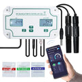 Smart 3-in-1 pH, EC & Temperature Water Quality Monitor with App Control – Continuous Online Tester for Hydroponics, Aquariums, Pools, Labs & Aquaculture