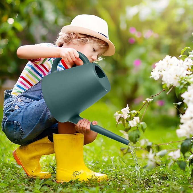 ZXJ Plant Watering Cans for Indoor and Outdoor Home Garden Plants - with Long Spout - Blackis Green - 1/2 Gallon