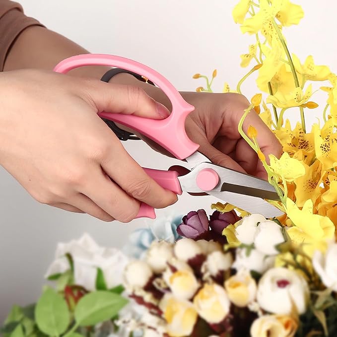 Garden Pruning Shears Scissors with Comfort Grip Handle, Premium Steel Professional Floral Scissors, Perfect for Arranging Flowers, Pruning, Trimming Plants, Gardening Tool (4PC Mix color)