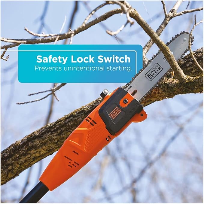BLACK+DECKER 20V Max Pole Saw for Tree Trimming, Lightweight, Rechargeable Cordless, Extension up to 14 ft Reach, Tool Only, Electric Pole Saw (LPP120B)