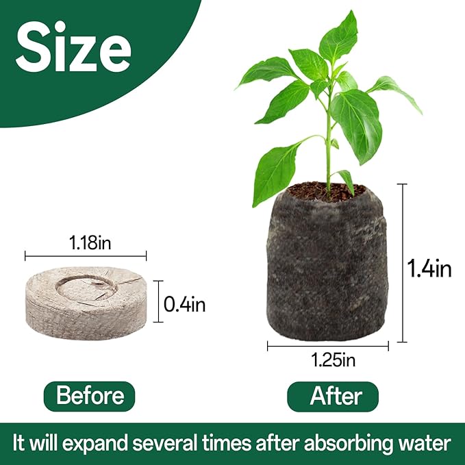 Halatool 300 Pcs 30mm Peat Pellets Block Potting Soil for Seedlings, Compressed Garden Soil Seed Starter Nutrient Peat Pods for Starting Seeds, Planting Flowers, Vegetables, Herbs