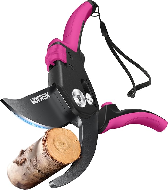 Pruning Shears for Gardening, [Patented Stepless Handle Opening] - Garden Scissors with Ultra-Sharp SK5 Steel for Weak Hand, Universal Fit for All Hand Sizes, Effortlessly Cuts 1-Inch Branches