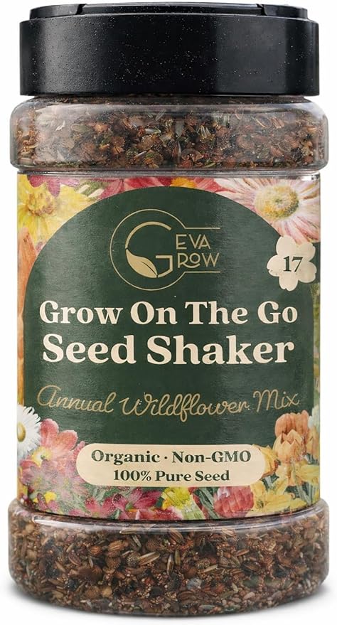 Wildflower Seed Shaker – Awesome Annual Mix by GevaGrow - 2 Ounce Shaker