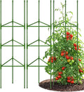 Growsun 51 inch Tomato Cage Heavy-Duty Plant Support Cucumber & Vine Vegetables – Adjustable Green Metal Garden Trellis for Climbing Plants, Indoor & Outdoor Use, 3 Pack