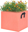 Square Grow Bags, Garden Fabric Planter Container with Handles Bed Flower Vegetables Pots 1MM Thickness Economic Colorful (Pink,9.84x9.84x9.84 Square)