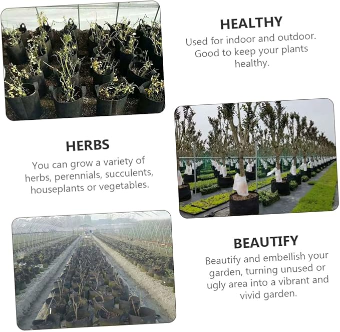 3pcs 1 Gallon Non-Woven Plant Growing Bags with Handles for Vegetables and Flowers, Breathable Potato and Tomato Planting Pouch Garden Planters for Outdoor Use