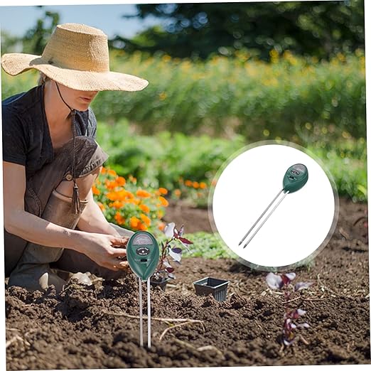 VANZACK 3-in-1 Soil Tester for Garden Lawn Farm Dual Probe Moisture pH Light Meter Essential Gardening Tool for Use