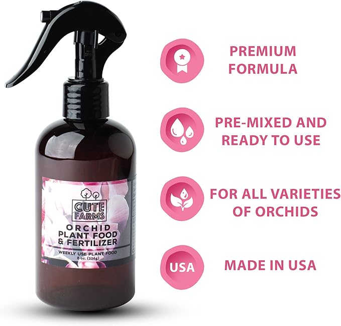 Cute Farms Orchid Plant Food Fertilizer Mist (Three - 8 oz. Spray Bottles)
