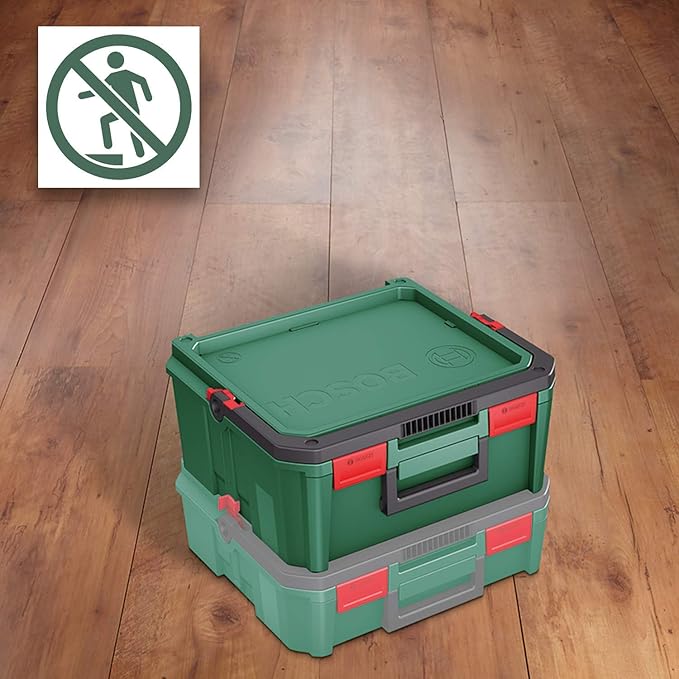 Bosch Home and Garden Tool Box SystemBox (for Power Tools, Size M, Compatible with Accessory Box Small and Medium in Sleeve), Green
