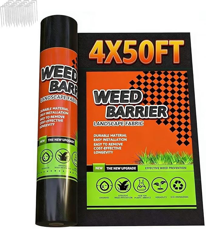 Weed Barrier Landscape Fabric, Weed Barrier Landscape Fabric, Durable Geotextile Fabric for Landscaping, French Drains (4 * 50)