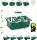 10 Packs Seed Starter Tray Seed Starter Kit with Humidity Dome (120 Cells Total Tray) Seed Starting Trays Plant Starter Kit and Base Mini Greenhouse Germination Kit for Seeds Growing Starting