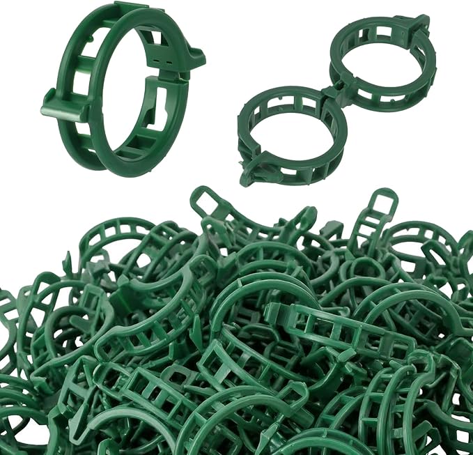 300 Pcs Tomato Clips for Climbing Plants & Garden Clips | All-Season Durable Reusable Plant Supports for Cucumbers, Grapes and Vegetables (Green)