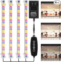 Mosthink Grow Lights Full Spectrum, LED Grow Lights Strips for Indoor Plants,Plant Lights with Auto On Off Timer 3 6 12H,5500K Dimmable Plant Growing Lamp with 204 White Red Blue LEDs, 4 Packs in 1