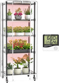 Indoor Greenhouse with Grow Lights, 5 Tier 23.2" L×13.4" W×61.4" H Mini Greenhouse, Grow Light Shelf with Tent and Thermometer, with 72W Full Spectrum Growing Lamps for Seed Starting