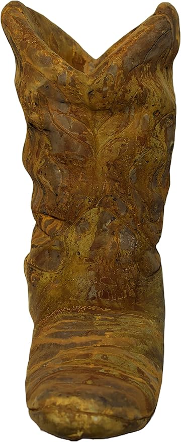 Western Boot Planter – 21" Tall Heavy 81 lb Cast Concrete Cowboy Boot Outdoor Planter, Rustic Western Garden Décor, Durable Weatherproof Stone Flower Pot