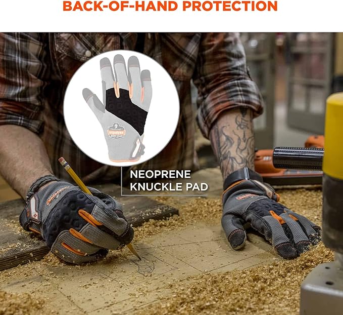 ProFlex 710 Heavy Duty Work Gloves, High Visibility, Reinforced Fingertips and Palm