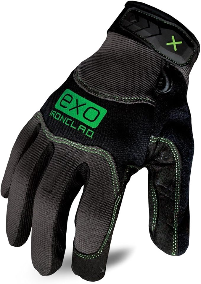 Ironclad EXO Pro Water Resistant; Work Gloves, (1 Pair), EXO2-MWR-06-XXL, Black/Grey