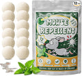 Mouse Rodent Repellent, 12 Pack Peppermint Oil Mice Repellent Balls,Natural Pest Deterrent for Rats, Squirrels,Skunks,Mice,Rodents,Safe for Kids & Pets, Indoor Outdoor Repeller for Home & Car,Garden