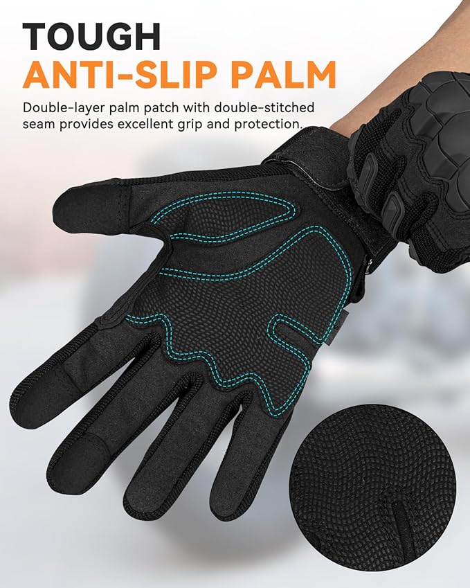 Tactical Gloves for Men, Motorcycle Military Combat Gloves Black Airsoft Gloves Touchscreen for Airsoft Outdoor Hunting Shooting Paintball Work Motorcycling Climbing