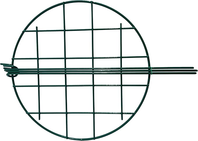 5 Pack 12 x 16 inch Poeny Cage Grow Through Grid Plant Brace Flower Support Rings,Round Metal Plant Stakes Rings, Strong Large Garden Supports for Flowers, Peonies, Rose, Lily