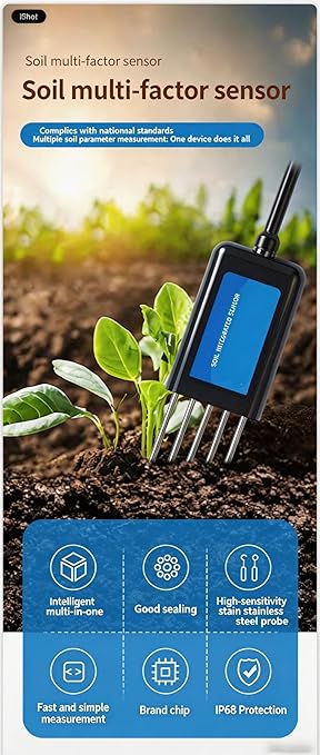 8 in 1 Soil Tester, Nitrogen, Phosphorus, Potassium Npk Tester, Ph, Moisture, Nutrient Conductivity, Ec Meter,High Accuracy Digital Sensitive,Soil Fertility Test