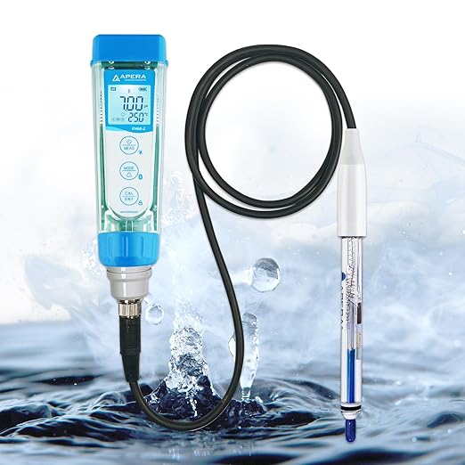 Apera Instruments PH60Z-HT Smart Handheld pH Meter Tester Kit with LabSen 865 pH/Temp. Electrode for Lab-Grade pH Measurement in High Temperature and/or Corrosive Water Solutions