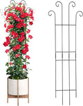 32.6 in Tall Plant Trellis Indoor,Metal Garden Trellis for Climbing Plants, 2P,Black