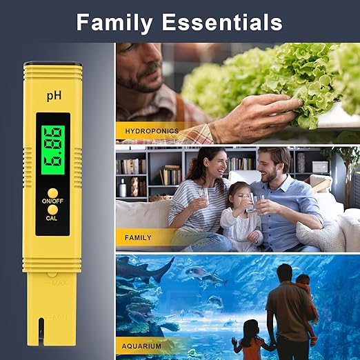 2025 All-New pH Meter for Water - High Accuracy Digital pH Tester (0.01 Precision) with UL Certification and 3 pH Calibration Powders - Ideal for Home Water, Hydroponics, Aquariums, Pools, and More