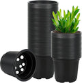 Augshy 110 Pcs 5 Inch Black Plastic Plant Pots, Nursery Pots for Succulents Seedlings, Small Plant Pots with Drainage Holes, Plastic Garden Pots for Home Gardening