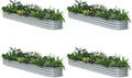 4-Pack Galvanized Raised Garden Bed 10x2x1 | 8x4x1 ft, 12" Tall Metal Planter Box for Outdoor Plants, Modular Raised Flower Bed Rust Resistant Coating, Long Planter for Vegetable-Brooklyn Grey